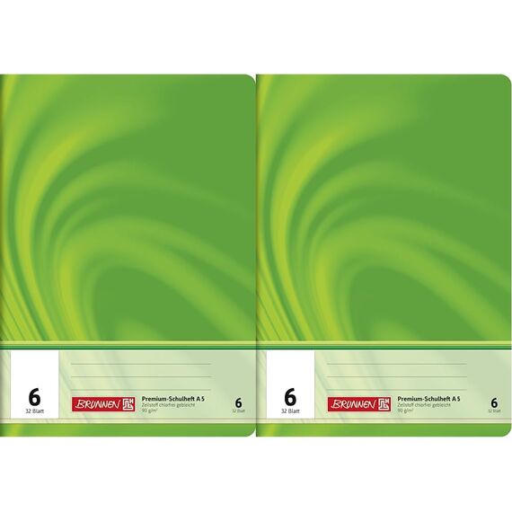 Brunnen Schulheft A5 Vivendi, Lineatur 6, Blanko, 32 Blatt (Packung mit 2)