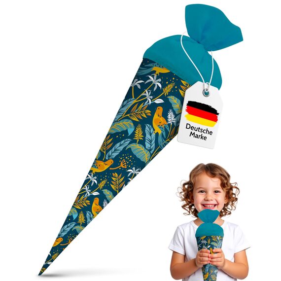 itenga Geschwisterschultüte 35 cm Tiere Pflanzen Muster Geschenkverpackung Schultüte Zuckertüte Filzverschluss Kinder Erwachsene (Vögel)