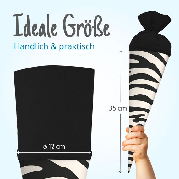 itenga Geschwisterschultüte 35cm Tiermuster Geschenkverpackung Schultüte Erwachsene (Zebra)