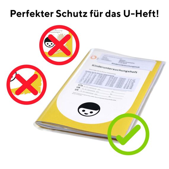 OLGS U-Heft Hüllen transparent | Uhefthüllen für Kinderuntersuchungsheft aus Kunststoff | Schutzhüllen Zahnarzt | Zahnärztliche Untersuchungsheft Hüllen zur Geburt für Baby & Kinder (Blanko 100 Stk.)