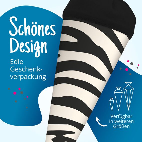 itenga Geschwisterschultüte 35cm Tiermuster Geschenkverpackung Schultüte Erwachsene (Zebra)