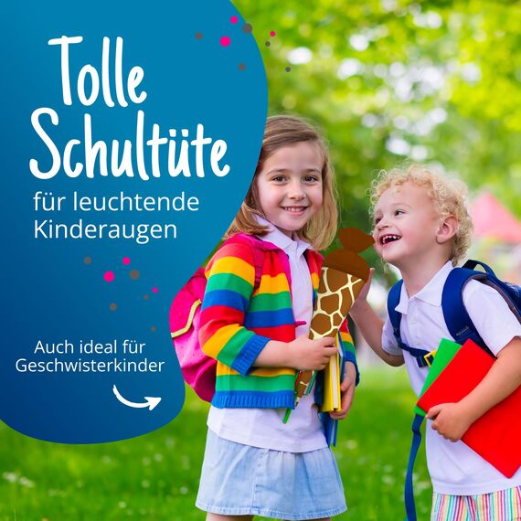 itenga Geschwisterschultüte 35cm Tiermuster Geschenkverpackung Schultüte Erwachsene (Giraffe)