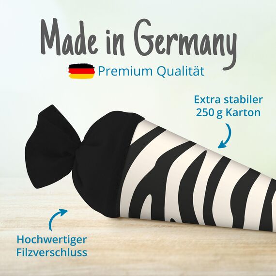 itenga Geschwisterschultüte 35cm Tiermuster Geschenkverpackung Schultüte Erwachsene (Zebra)