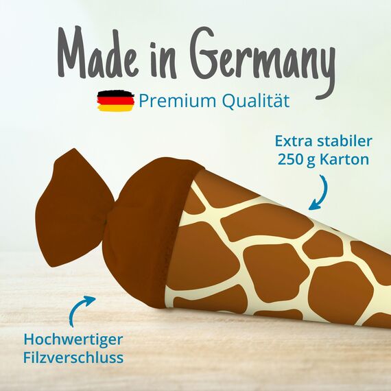 itenga Geschwisterschultüte 35cm Tiermuster Geschenkverpackung Schultüte Erwachsene (Giraffe)