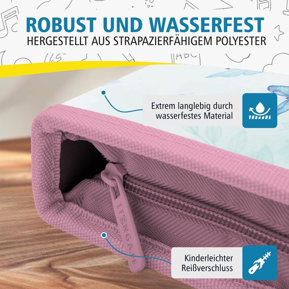 itenga Schüler-Etui 28 teilig gefüllt 1-Zipper Federmäppchen für Jungen und Mädchen (Schmetterling Elara)