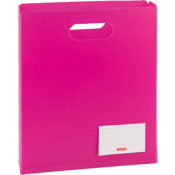 Brunnen 104163526 Heftbox FACT!pp (25 x 31 x 5 cm, aus transluzente PP-Folie für A4 Hefte und Schnellhefter, oben offen) pink