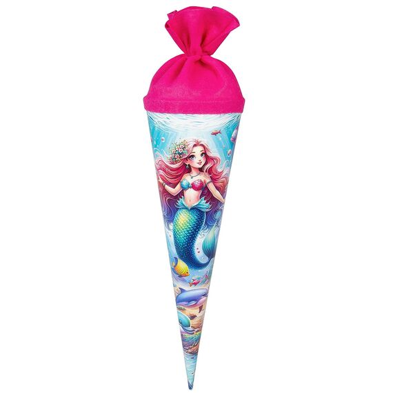 goldbuch 93 162 Geschwistertüte Prinzessin Aquarina, Schultüte mit Meerjungfrauenmotiv, Lackkarton, Geschenkverpackung, Filzverschluss (ohne Verschlussband), Zuckertüte rund, Länge 35 cm, Ø 11,5 cm