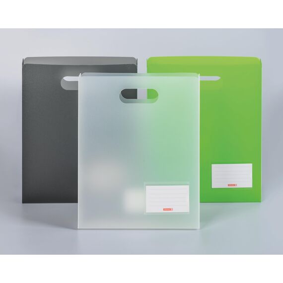 Brunnen 104163552 Heftbox FACTpp, aus transluzente PP Folie für A4 Hefte und Schnellhefter, Grün/Kiwi, 25 x 31 x 5 cm