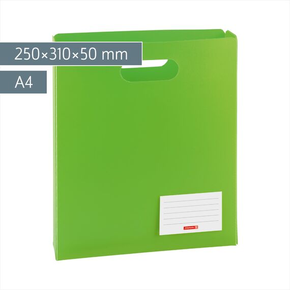 Brunnen 104163552 Heftbox FACTpp, aus transluzente PP Folie für A4 Hefte und Schnellhefter, Grün/Kiwi, 25 x 31 x 5 cm