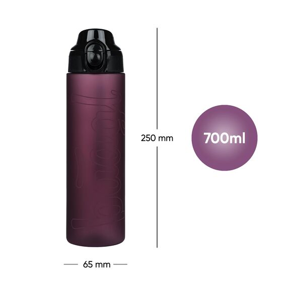 Baagl Kinder Trinkflasche, Auslaufsichere Wasserflasche 700ml, Schule und Sport Flasche für Mädchen, Vielseitige und Praktische Flasche mit verschließbarem Deckel (Ruby)