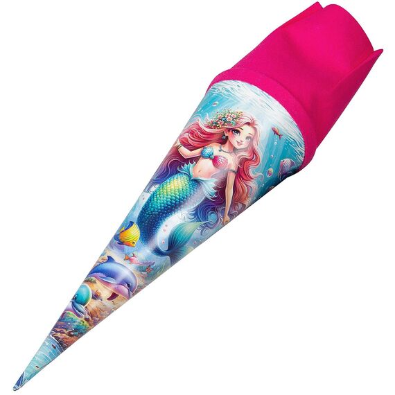 goldbuch 93 162 Geschwistertüte Prinzessin Aquarina, Schultüte mit Meerjungfrauenmotiv, Lackkarton, Geschenkverpackung, Filzverschluss (ohne Verschlussband), Zuckertüte rund, Länge 35 cm, Ø 11,5 cm