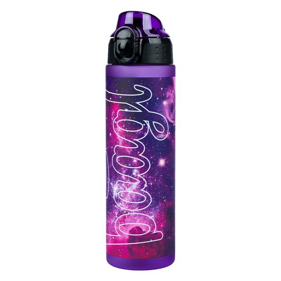 Baagl Kinder Trinkflasche, Auslaufsichere Wasserflasche 700ml, Schule und Sport Flasche für Mädchen, Vielseitige und Praktische Flasche mit verschließbarem Deckel (Galaxy)