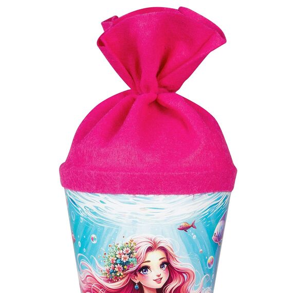 goldbuch 93 162 Geschwistertüte Prinzessin Aquarina, Schultüte mit Meerjungfrauenmotiv, Lackkarton, Geschenkverpackung, Filzverschluss (ohne Verschlussband), Zuckertüte rund, Länge 35 cm, Ø 11,5 cm