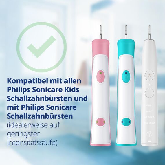 demirdental Ersatzbürsten für Kinder passend für Philips Sonicare Ersatzbürsten Kids, Compact Mini geeignet für 3-6 Jahre, entspricht HX6034, Türkis, 3er Set