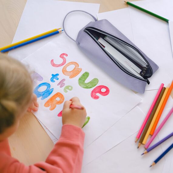 Fmeida Federmäppchen Mädchen Federtasche Junge Schlampermäppchen Federmappe Etui Single Stiftemäppchen Stiftemappe Schüttelpenal Mäppchen Erwachsene für Büro Uni (Lila)