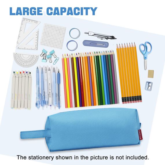 Fmeida Federmappe Groß Federmäppchen Jungen Mädchen Federtasche Schlampermäppchen EtuiSingle Stiftemäppchen Stiftemappe Federpenal Mäppchen Teenager Uni Zubehör Blau