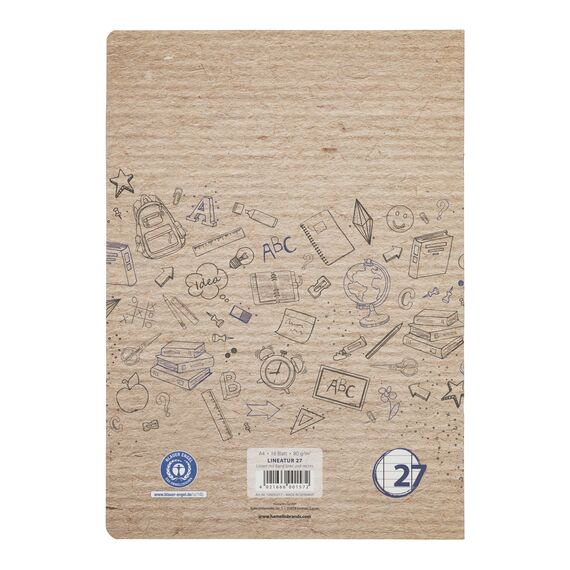 Landré Schulheft A4 Recycling, 16 Blatt, Lin. 27, liniert mit Rand, 10 Stück