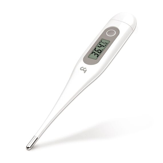Digitales Fieberthermometer, Rektal, Oral, Achselthermometer Fieber Thermometer für Baby Kinder Erwachsene, Genaue und Schnelle Ablesungen, Wasserdichte Sonde, grau