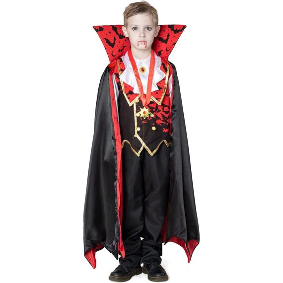 Spooktacular Creations Kinder-Vampir-Kostüm für Jungen, gruseliges rotes Halloween-Vampir-Kostüm für Kinder (XL (12–14 Jahre))