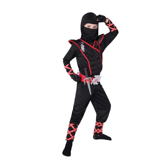 Spooktacular Creations Jungen Ninja Kostüm für Kinder mit Ninja Dolchen und Wurfsternen, Halloween Dress Up Party Karneval