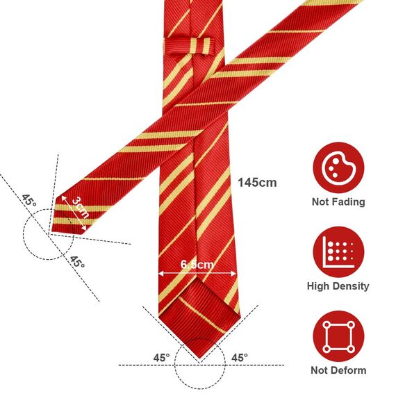 Aomig Zauberer Krawatte Kostüm für Jungen Mädchen, Cosplay Krawatte für Kinder Cosplay Fasching Karneval Halloween Party Kostüme Accessoires Set(Rot)