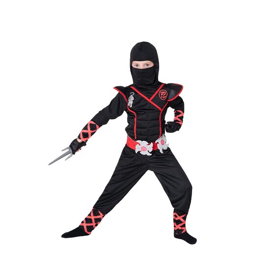 Spooktacular Creations Jungen Ninja Kostüm für Kinder mit Ninja Dolchen und Wurfsternen, Halloween Dress Up Party Karneval