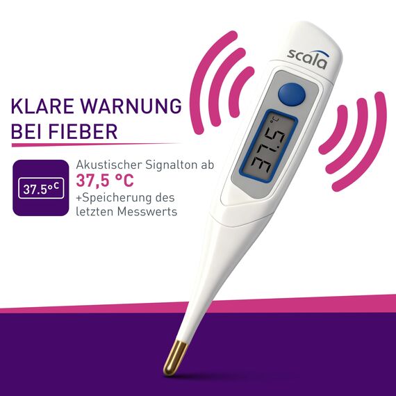 scala Digitales Fieberthermometer SC 42 flex Speed Gold Tipp, Weiß