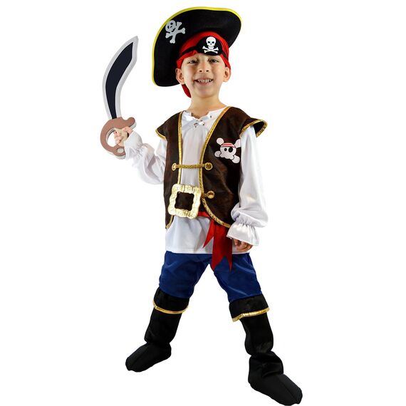 Spooktacular Creations Piratenkostüm für Jungen, für Kinder, Kostüm für Rollenspiele, Deluxe-Kostüm-Set, Größe S