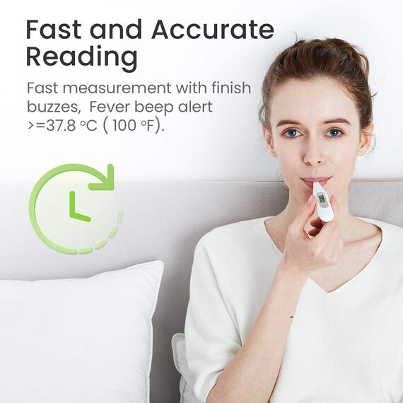 Digitales Fieberthermometer, Rektal, Oral, Achselthermometer Fieber Thermometer für Baby Kinder Erwachsene, Genaue und Schnelle Ablesungen, Wasserdichte Sonde, grau