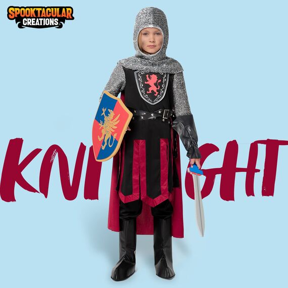 Spooktacular Creations Mittelalterlicher Ritter Kostüm für Kinder, Mädchen, Jungen - California Kostüm Kollektion, Drachen Ritter, Halloween Verkleiden Partys