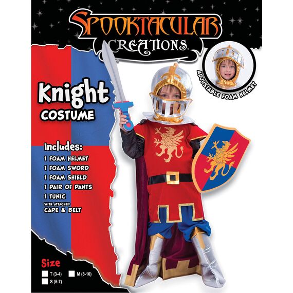 Spooktacular Creations Mittelalterliches Ritter Kostüm Set für Jungen Kinder, Halloween Kostüm für Kinder, Halloween Party Verkleidung Rollenspiel und Cosplay, M (7-9 Jahre).