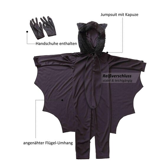 Seawhisper Halloween Kostüm Kleinkind Mädchen Fledermaus Kostüm Kinder Jungen Vampir Kostüm Kinder 98 104