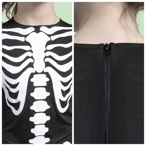 Spooktacular Creations Kinder Skelettkostüm, Unisex Glühen im dunklen Skelett-Overall mit Handschuhen für Jungen, Mädchen Halloween, Rollenspiel, Cosplay-Party-M