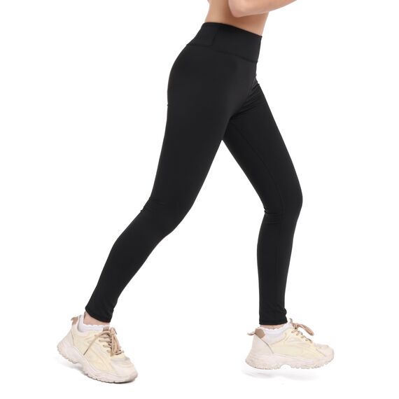 Aiseyi Sportleggins Kinder Mädchen Komfortable Sporthose Sport Leggings Lang Yoga Leggings für Jogging Training Sportunterricht Schwarz 150