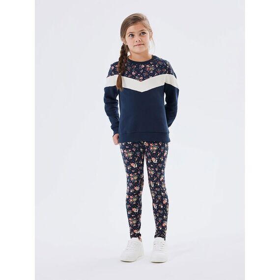 NAME IT Mädchen Nkfvivian Aop Legging Noos, Dark Sapphire/Aop:flowers, 116