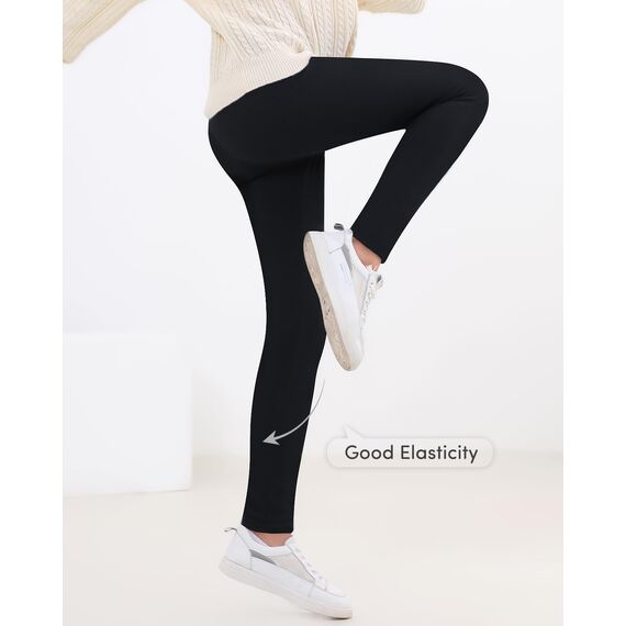 Domee Mädchen Thermo Leggings Gefütterte Hosen Winter Warme Baumwolle Schwarz 146-152 (Herstellergröße 160)