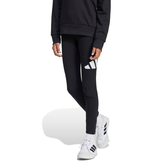 adidas Girl's Essentials LINEAR Logo Leggings, Black/White, 9-10 Years