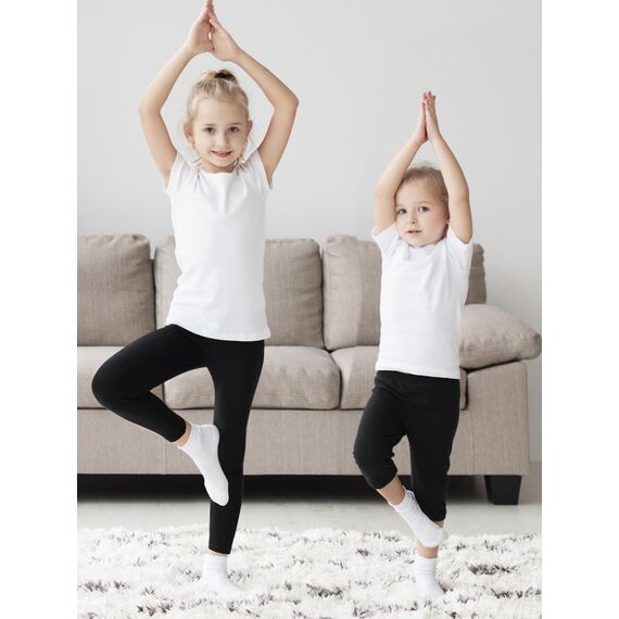 Aiseyi Sportleggins Kinder Mädchen Komfortable Sporthose Sport Leggings Lang Yoga Leggings für Jogging Training Sportunterricht Schwarz 150