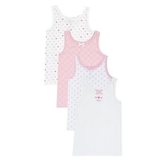 Chicco, Unterhemden Mädchen, 4er-Pack, 100% Baumwolle, Kinderbekleidung für Mädchen, Designed in Italy, 7-8 Jahre