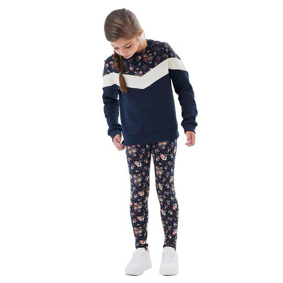 NAME IT Mädchen Nkfvivian Aop Legging Noos, Dark Sapphire/Aop:flowers, 158