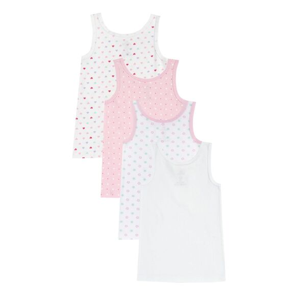 Chicco, Unterhemden Mädchen, 4er-Pack, 100% Baumwolle, Kinderbekleidung für Mädchen, Designed in Italy