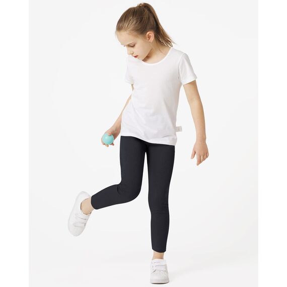 Adorel Mädchen Leggings Baumwolle Lang Unifarbe Leggins Hosen 3er-Pack Schwarz 134-140 EU (Herstellergröße 140)