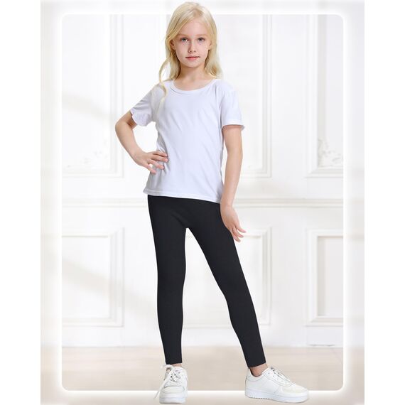 Charmi Mädchen Leggings Sport Baumwoll Hosen 3er-Pack Schwarz 164-170 (Herstellergröße 170)