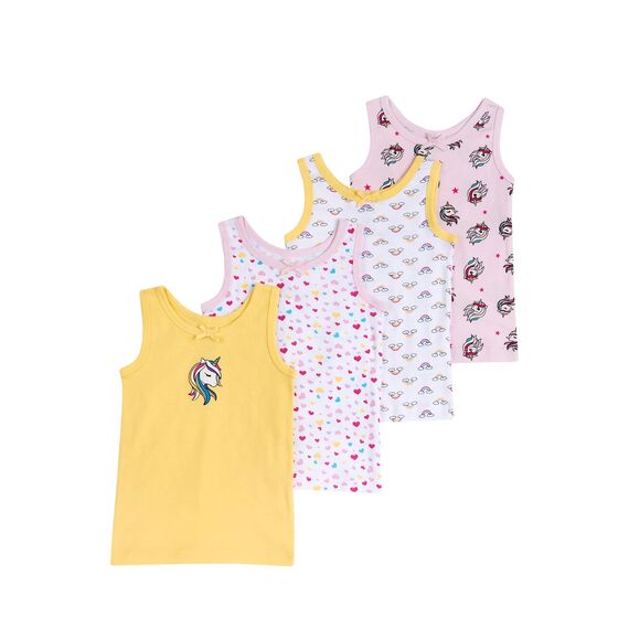 Chicco, Unterhemden Mädchen, 4er-Pack, 100% Baumwolle, Kinderbekleidung für Mädchen, Designed in Italy