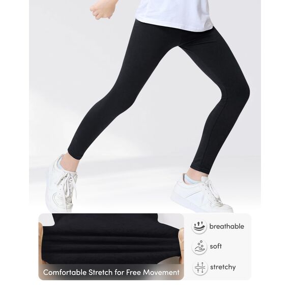 Charmi Mädchen Leggings Sport Baumwoll Hosen 3er-Pack Schwarz 164-170 (Herstellergröße 170)