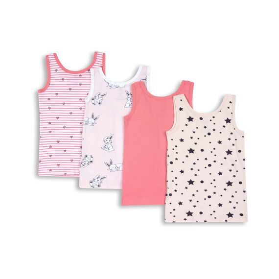 Chicco, Unterhemden Mädchen, 4er-Pack, 100% Baumwolle, Kinderbekleidung für Mädchen, Designed in Italy