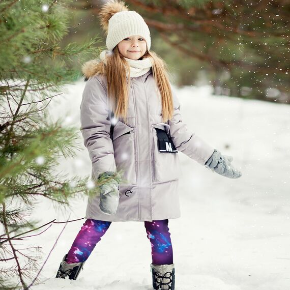Mädchen Thermo Leggings Winter - Gefütterte Warme Dicke Baumwolle Hosen (B)