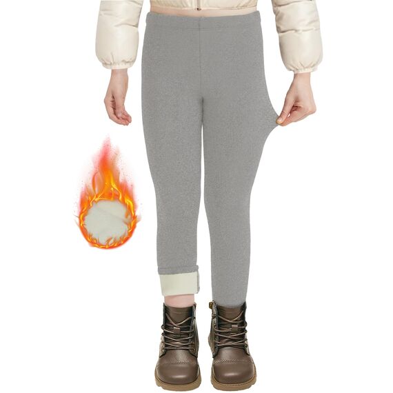 AMIYOYO Thermoleggings Mädchen Gefütterte Leggings mit Fleece Winter Lange Thermohose Kinder Verdickte Warme Thermounterwäsche Blickdicht Elastisch