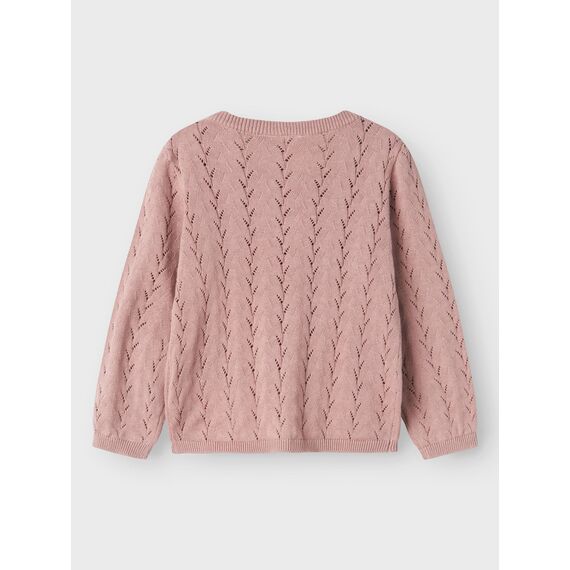 Name IT Mädchen Nmfbanni Ls Knit Card Noos Strickjacke, Deauville Mauve, 110 EU