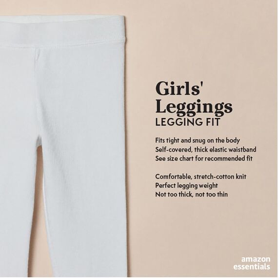 Amazon Essentials Mädchen Leggings, 3er-Pack, Grau Meliert/Hellrosa/Schwarz, 6-7 Jahre